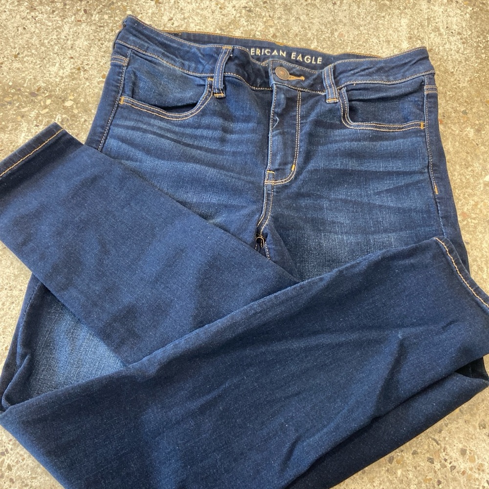 American Eagle Outfitters Women's Dark Blue Skinny Jeans